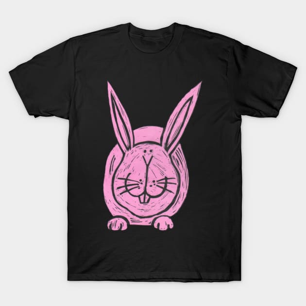 Rabbit, A Big, Fat, Pink Rabbit! T-Shirt by krisevansart